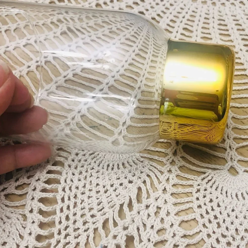 Guilia Gold  Whisky 🥃 Clear Glass Gold Paint Ring Vase  Danish Design Set Of 4